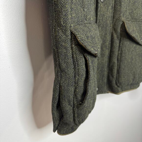 Grayers Mens Wool Green Quilted Equestrian Utility Snap Zip Sport Coat Jacket XL - Picture 7 of 16